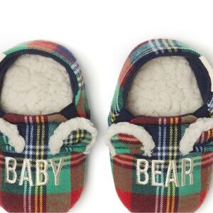 Dearfoams Plaid Baby Bear Slippers - Multicolor
